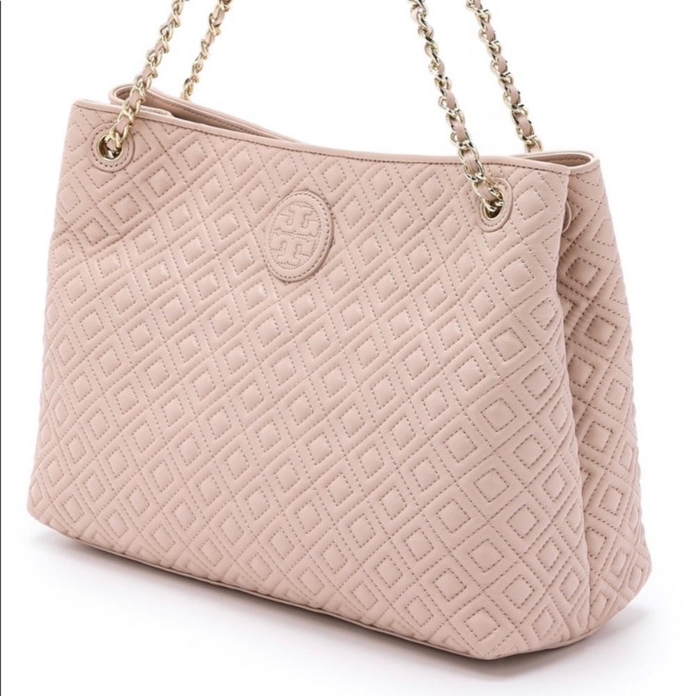 Tory Burch Marion Diamond Quilted Leather Tote - Picture 2 of 14